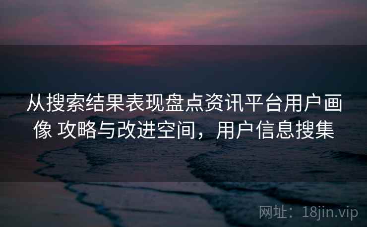 从搜索结果表现盘点资讯平台用户画像 攻略与改进空间，用户信息搜集