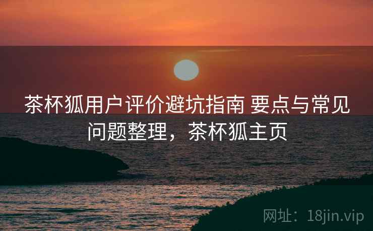 茶杯狐用户评价避坑指南 要点与常见问题整理，茶杯狐主页